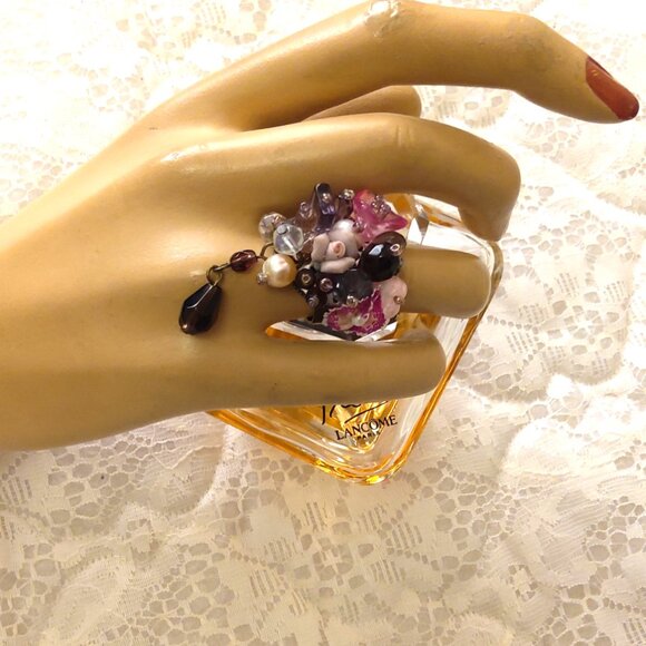 VTG NWOT Girls Women’s Floral Design Adjustable Vintage Copper Ring - Picture 4 of 9